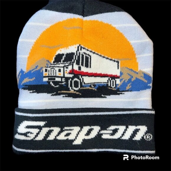 Snap On Tools Beanie Fleece Lined Knit Hat Winter Cap Truck Logo NEW Rare - Picture 1 of 7